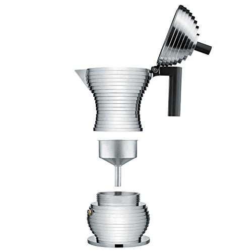 Alessi Cafetera de espresso Pulcina, negro, 300 ml