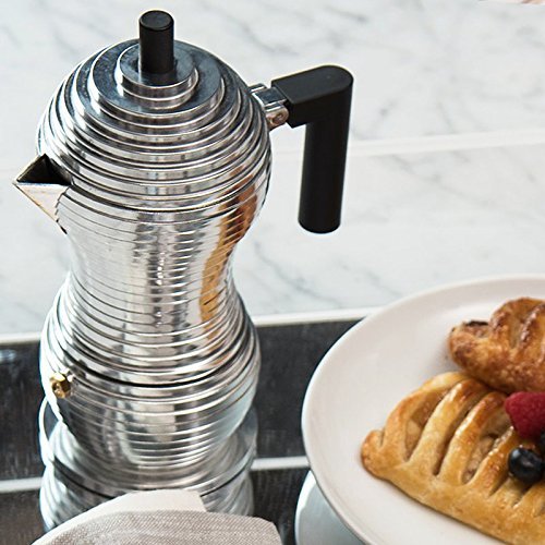 Alessi Cafetera de espresso Pulcina, negro, 300 ml