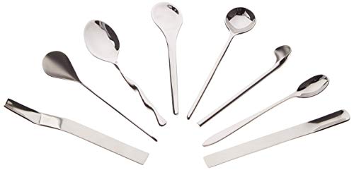 Alessi Cucharas de Diseño para Café en Acero Inoxidable 18/10 Brillante, Set De 8, única