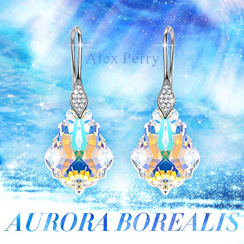 Alex Perry Joyas para Ella, Pendientes de Mujer, Plata de Ley 925, Cristal Fucsia de Swarovski, Aurora, Diseño Sutil y Glamoroso, Cadena Ajustable