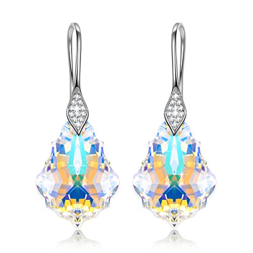 Alex Perry Joyas para Ella, Pendientes de Mujer, Plata de Ley 925, Cristal Fucsia de Swarovski, Aurora, Diseño Sutil y Glamoroso, Cadena Ajustable