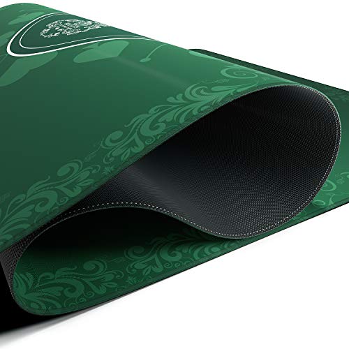 Alfombra de póquer de diseño Verde en 140 x 75cm para tu Propia Mesa de póquer - Paño de póquer Alfombra de póquer - Alfombra de Mesa de póquer