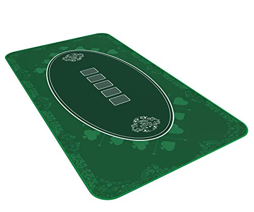 Alfombra de póquer de diseño Verde en 140 x 75cm para tu Propia Mesa de póquer - Paño de póquer Alfombra de póquer - Alfombra de Mesa de póquer