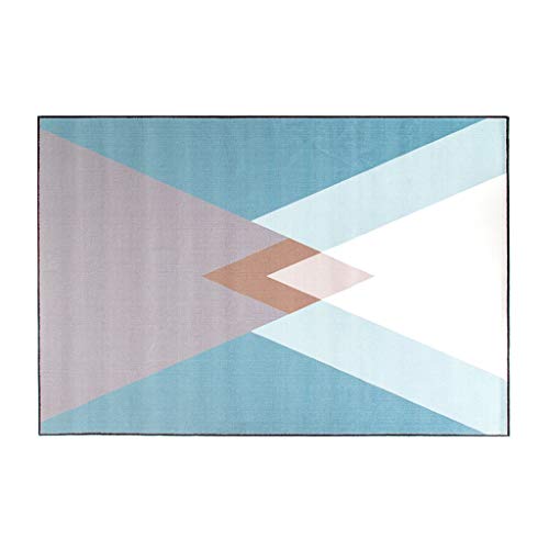 Alfombra Poliéster Sala de Estar Estera de la Mesa de café Dormitorio Rectangular Manta de la Cama Espesar Chelsea Hostel Alfombra (Color : Blue, Size : 160 * 230CM)