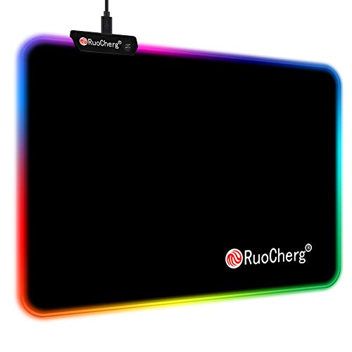 Alfombrilla Gaming, 30 x 25 x4 cm Alfombrilla Raton RGB, Impermeable con Base de Goma Antideslizante Mouse Pad para Gamers Ordenador, PC y Laptop