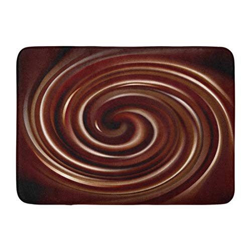Alfombrillas Alfombras de baño Alfombrilla para puerta exterior / interior Pudín marrón de remolino Remolino en espiral de chocolate Difusor de líquido oscuro Decoración de baño Alfombra Alfombra de