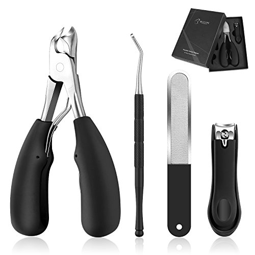 Alicates Cortauñas Profesional Bestope, Pinzas de Uñas Gruesas y Duras para Paroniquia, Onicomicosis, Hongos en Las Uñas, con Cuchilla Curva y Cortaúñas de Acero Inoxidable