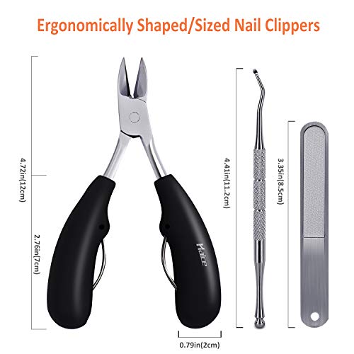 Alicates Cortaúñas,Haice Alicates para Uñas Nail Nipper Set Clavo Afilado de Acero Inoxidable Cuchilla Afilada para Espesores y uñas Encarnadas, Paroniquia, Onicomicosis, Hongos en las uñas
