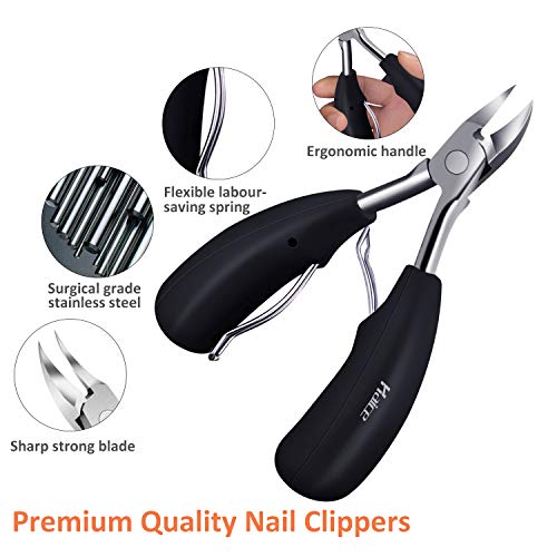 Alicates Cortaúñas,Haice Alicates para Uñas Nail Nipper Set Clavo Afilado de Acero Inoxidable Cuchilla Afilada para Espesores y uñas Encarnadas, Paroniquia, Onicomicosis, Hongos en las uñas