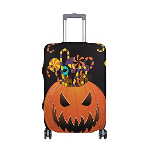 ALINLO Happy Halloween calabaza caramelo maleta equipaje maleta de viaje protector de 18 a 32 pulgadas