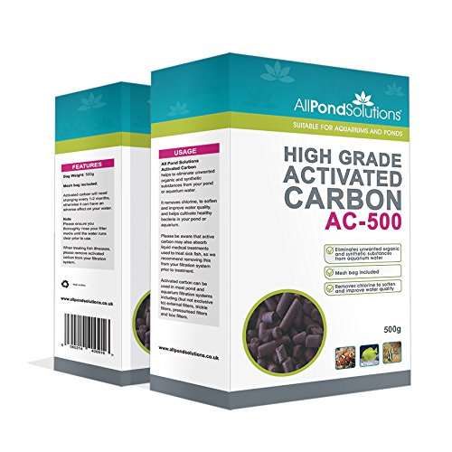 All Pond Solutions Carbón Activado para filtros de acuarios Tanques o estanques, 500 g