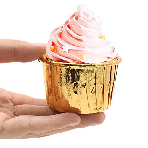 Allazone 150 Pz Papel de Aluminio para Cupcakes, Moldes Papel de Aluminio para Mini Magdalenas para Hornear Tarta Mollete Magdalena Material Aluminio DIY Herramienta Cocina