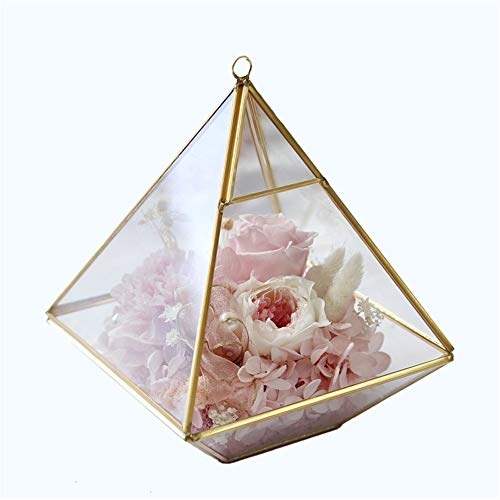 Allibuy-Festival Rosa eterna Invernadero de Cristal de joyería Cajas de Joyas Nunca marchitadas claveles Flores de Rose Regalo for el Día de la Madre símbolo significativo del Amor
