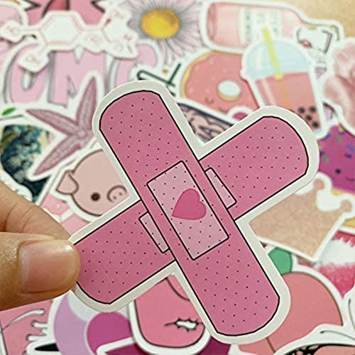 ALLIKING 100 Rosa de la Muchacha Pegatinas No Repitiendo Impermeable Desmontable para Maleta Travel Case Graffiti