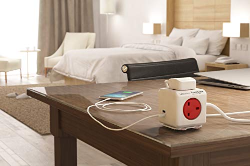 Allocacoc Power Cube 4 + 2 usb 1, 5 m de cable, 1 pieza, color blanco, 47529