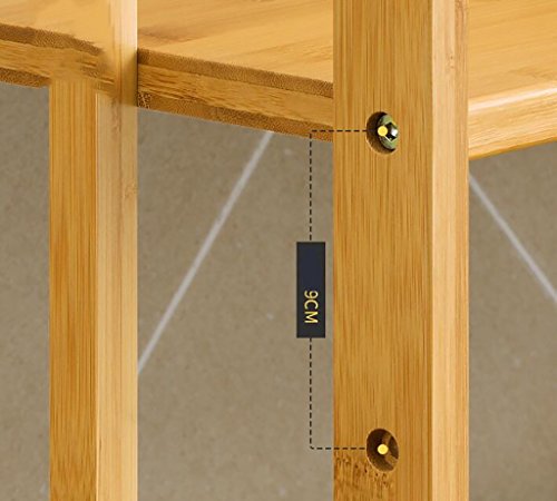 Almacenamiento y organización de la cocina Cocina Estante Piso Horno Microondas Estante 3 unids Utensilios de Cocina Almacenamiento Estante Panadería de Bambú (Tamaño: 55 * 38 * 80 CM) Estante de co