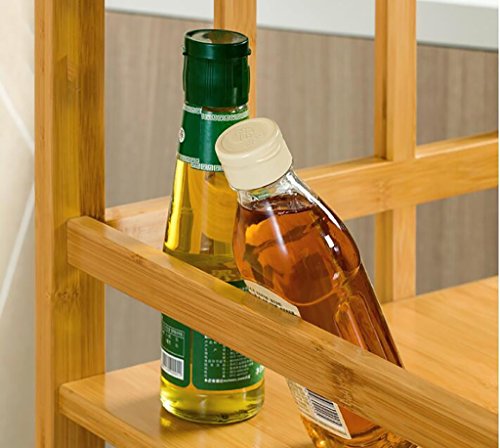 Almacenamiento y organización de la cocina Cocina Estante Piso Horno Microondas Estante 3 unids Utensilios de Cocina Almacenamiento Estante Panadería de Bambú (Tamaño: 55 * 38 * 80 CM) Estante de co