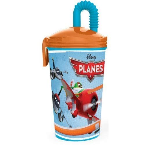 ALMACENESADAN 2219, Vaso con caña Disney Planes, Capacidad 430 ml; Producto de plástico; Libre BPA