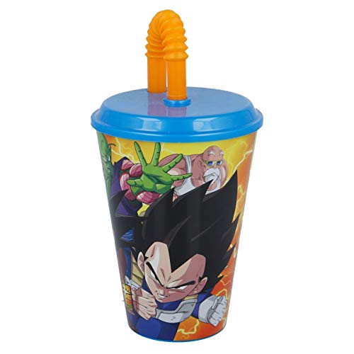 ALMACENESADAN 2715; Pack 2 Vasos con caña Dragon Ball; Producto de plástico; Libre BPA; Capacidad 430 ml