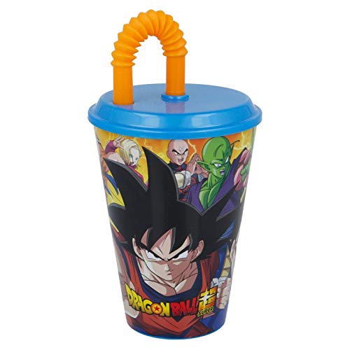ALMACENESADAN 2715; Pack 2 Vasos con caña Dragon Ball; Producto de plástico; Libre BPA; Capacidad 430 ml