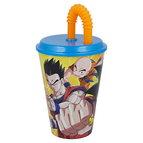 ALMACENESADAN 2715; Pack 2 Vasos con caña Dragon Ball; Producto de plástico; Libre BPA; Capacidad 430 ml