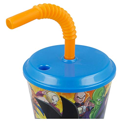 ALMACENESADAN 2715; Pack 2 Vasos con caña Dragon Ball; Producto de plástico; Libre BPA; Capacidad 430 ml
