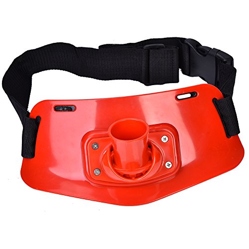 Alomejor Cinturón de la caña de Pescar, Pesca de Aluminio Resistente Lucha contra la Roca Barco Caña de Pescar Caña de Pescar Titular Cinturón Accesorios de Pesca(Rojo)