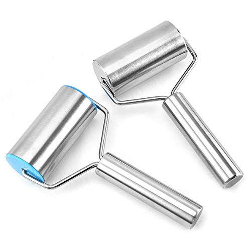 ALONGB Utensilios de Cocina de Metal Rodillo de Acero Inoxidable, Rodillo para pastelería Pizza Baker para Masa para Hornear, Pizza, Pastel, Pasteles, pastas y Galletas