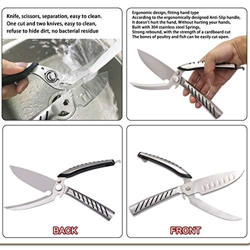 Alta calidad Acero Chicken Bone Fish Bone tijeras de cocina del cuchillo de cocina de tijera de alta calidad de múltiples funciones inoxidable del hogar Tijeras (Color : Kitchen Scissors)