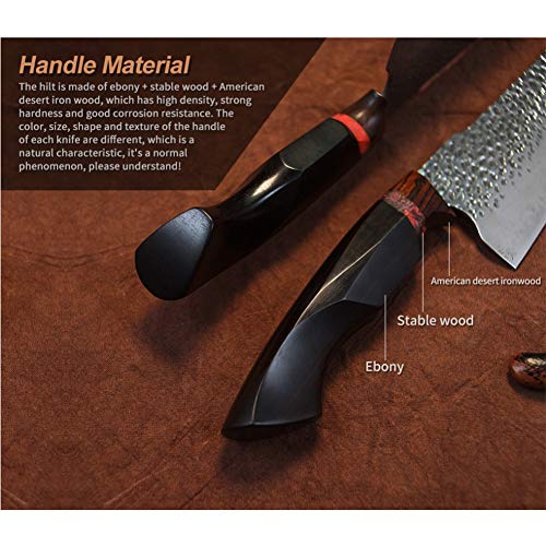 Alta calidad Damasco cocinero cuchillo de acero de ébano VG10 de la manija Gyuto cuchillo de acero inoxidable cuchillos de cocina utensilios de cocina con la envoltura Cuchillo cocina
