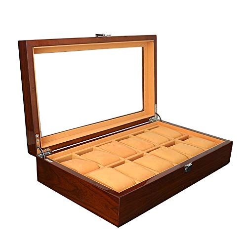 Altos Estándares Techo corredizo de Madera Caja de Reloj de Madera Pintada de la Caja de joyería de la Pulsera Pulsera Caja de Almacenamiento Caja de presentación (Color : Black-S)