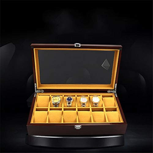 Altos Estándares Techo corredizo de Madera Caja de Reloj de Madera Pintada de la Caja de joyería de la Pulsera Pulsera Caja de Almacenamiento Caja de presentación (Color : Black-S)