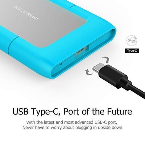 [Aluminio y UASP y SATA3.0] Yottamaster 2.5inch USB 3.1 Tipo C Caja/Cargador de Disco Duro Externo con 2.5mm Funda de Silicona 9.5mm / 7mm SATA HDD/SSD 2TB -Orange
