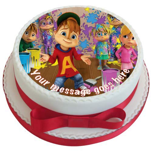 Alvin & The Chipmunks - Decoración comestible para tarta (19 cm), diseño de fondant