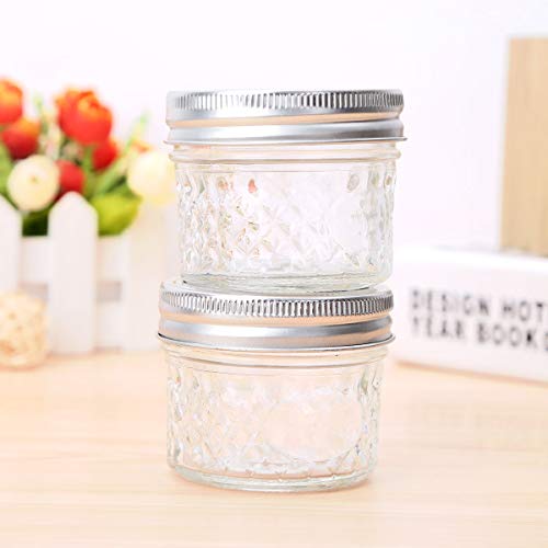 Alvivi 2Pcs 120ml Tarros de Cristal con Tapa de Rosca Botes de Conservas Transparente Recipientes para Caviar Mermelada Miel Gominolas Transparente Una talla