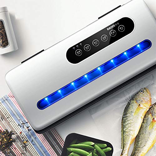 ALY Envasadora al Vacío Automático para Alimentos, Máquina Selladora al Vacío Control Totalmente automático/Manual 2 en 1 Alimentos Secos y Húmedos para Uso Doméstico y Comercial