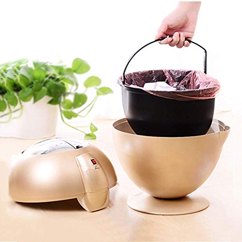 ALYR Cubo de Basura Automatico para Cocina, Tarros de Basura con sin tocarlo Sensor infrarojo Inteligentes Latas de Basura Cubos de Basura con Sistema de Control de Olor 6L,Gold