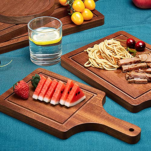 Amadon Tabla De Cortar De Madera para Cocina, Bandeja para Servir Cáscara De Pan De Pizza, Tablas De Queso, Fuente De Charcutería para Frutas, Verduras, Carne, 11.8x19.6 Inch