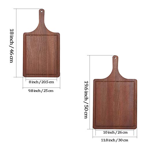 Amadon Tabla De Cortar De Madera para Cocina, Bandeja para Servir Cáscara De Pan De Pizza, Tablas De Queso, Fuente De Charcutería para Frutas, Verduras, Carne, 11.8x19.6 Inch