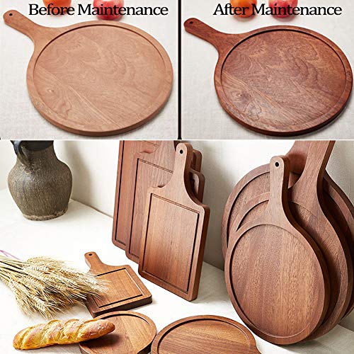Amadon Tabla De Cortar De Madera para Cocina, Bandeja para Servir Cáscara De Pan De Pizza, Tablas De Queso, Fuente De Charcutería para Frutas, Verduras, Carne, 11.8x19.6 Inch