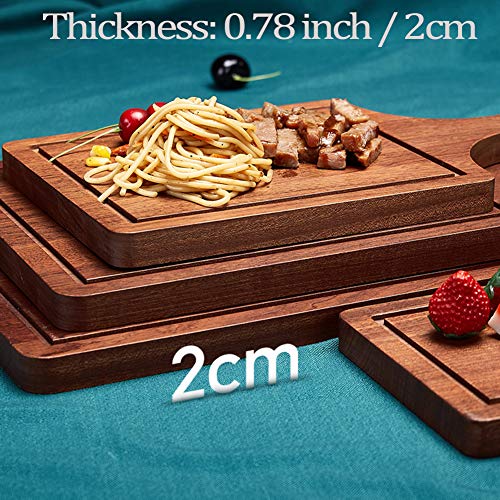 Amadon Tabla De Cortar De Madera para Cocina, Bandeja para Servir Cáscara De Pan De Pizza, Tablas De Queso, Fuente De Charcutería para Frutas, Verduras, Carne, 11.8x19.6 Inch