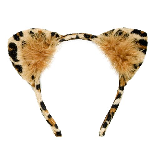 Amakando Diadema para el Cabello de Gato Cinta para el Pelo Orejas Leopardo Bisutería Felina Accesorio Disfraz Mujer Onza Accesorio Guepardo Banda del Pelo Orejas Animales Tigre