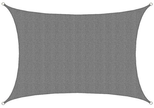 AMANKA Toldo UV - 3x4 HDPE Vela de Protección Solar Rectangular - Techo para Balcón Jardín Gris