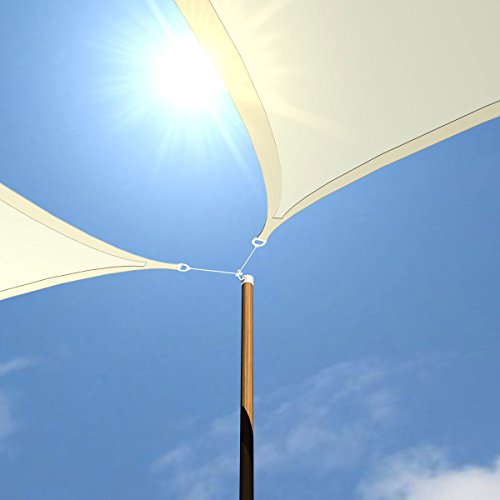 AMANKA Toldo UV - 6x4 HDPE Vela de Protección Solar Rectangular - Techo para Balcón Jardín Beige
