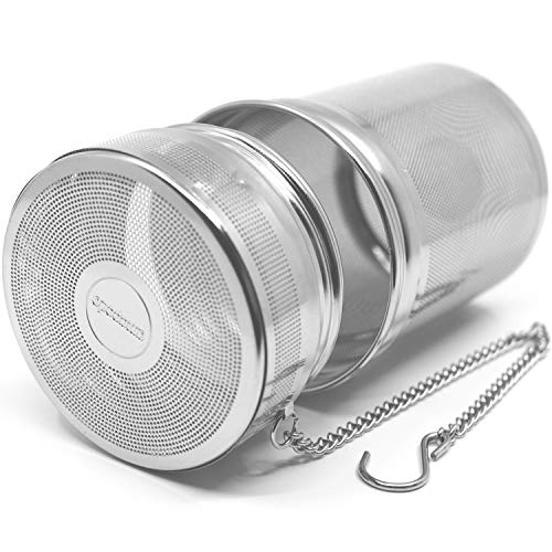 amapodo Teeei sin plástico para té suelto, taza térmica con cadena, colador de té, filtro grande de acero inoxidable
