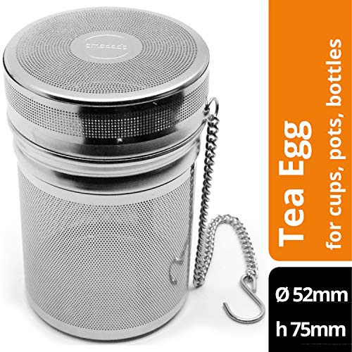 amapodo Teeei sin plástico para té suelto, taza térmica con cadena, colador de té, filtro grande de acero inoxidable