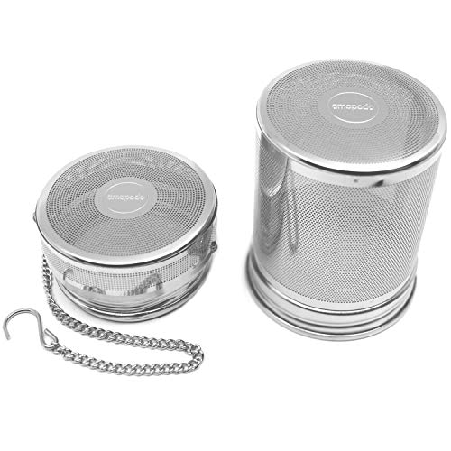 amapodo Teeei sin plástico para té suelto, taza térmica con cadena, colador de té, filtro grande de acero inoxidable