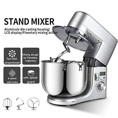Amasadora Batidora Profesional Con 6 Velocidades Y Ajuste De Pulso, Pantalla LED Con Batidor K, Gancho Para Masa, Batidor Y Recipiente De 10 Litros Para Hornear Pasteles Crema De Huevo De Cocina