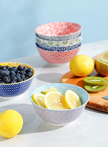 Amazingware - Cuenco de porcelana vintage (280 ml, para postre, helado, inmersión, 6 unidades)