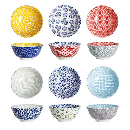 Amazingware - Cuenco de porcelana vintage (280 ml, para postre, helado, inmersión, 6 unidades)